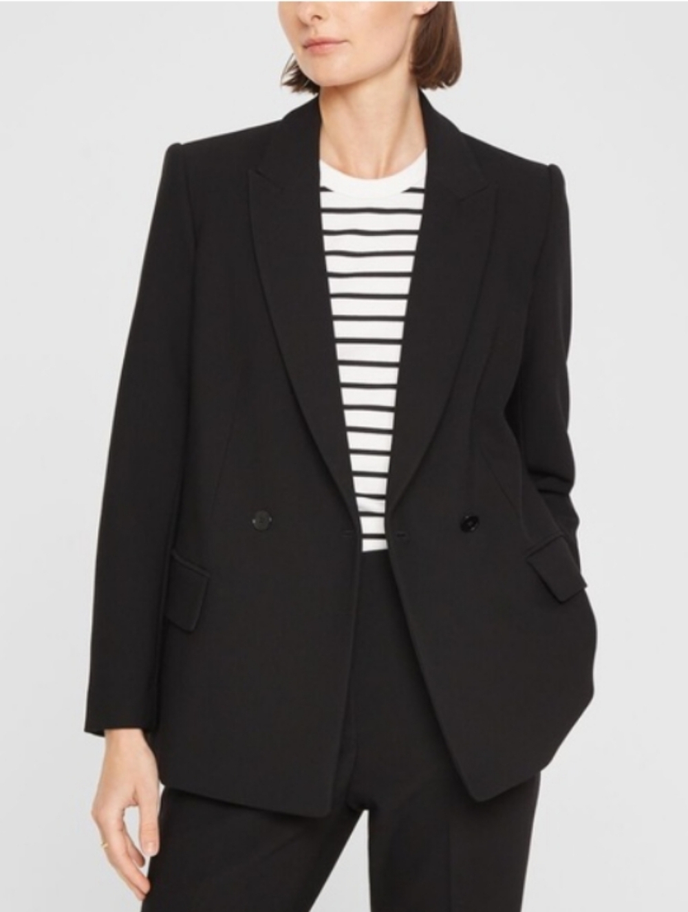 Club Monaco Black Double-Breasted Blazer